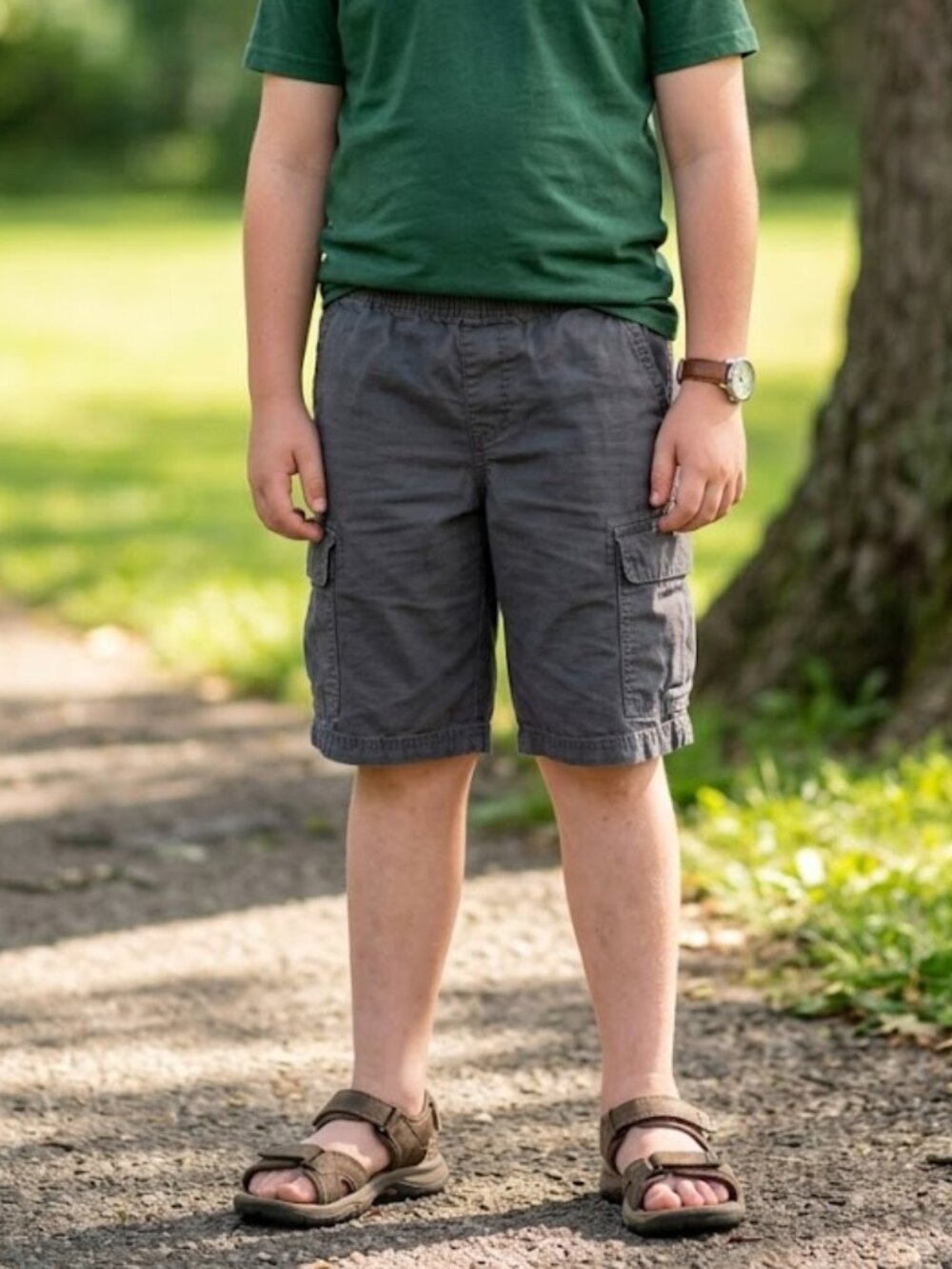 🐲3 FOR $9🦄 The Children's Place Navy Pull On Elastic Waist Cargo Shorts Husky